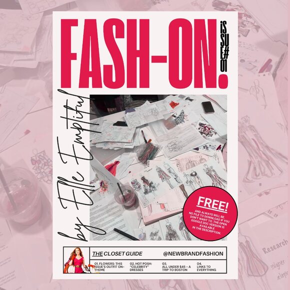 FREE || Fash-ON Poshmark Magazine, Issue No.1, Pink & Red - Picture 1 of 7